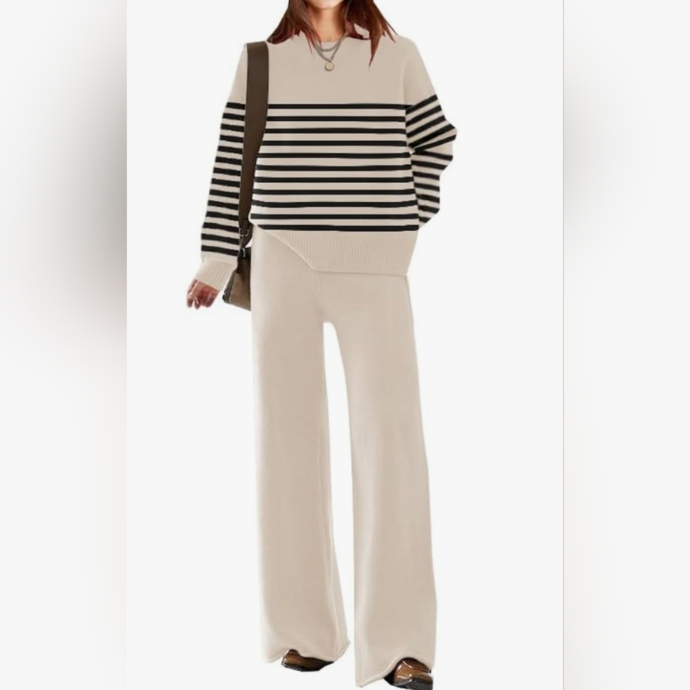Sweater and wide leg pants set